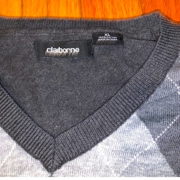 Mens Claiborne Argyle Sweater - Picture 2 of 3